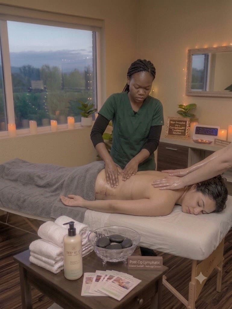Post op Lymphatic massage with Swedish massage